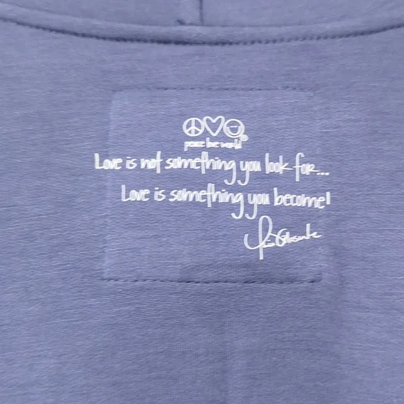 Peace Love World Indigo Hoodie - Picture 5 of 5